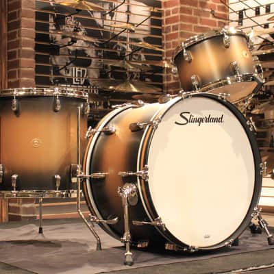 Slingerland Radio King 3-pcs Black and Gold Lacquer Drum Set (22-13-16) - Used! image 1