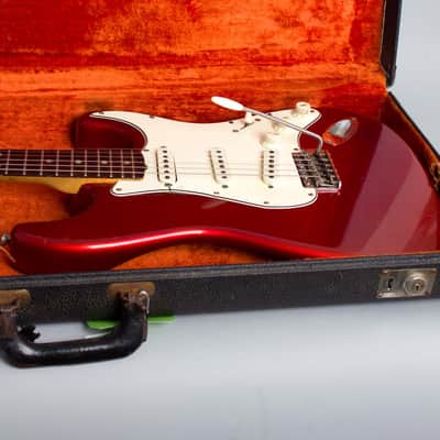 Fender Stratocaster Solid Body Electric Guitar (1966), ser. #110114, original black tolex hard shell case. image 14