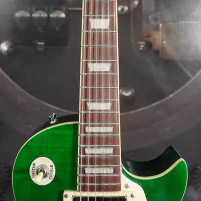 IYV Single Cut Electric Guitar – Emerald Green Flame Top – Dual Humbuckers image 3