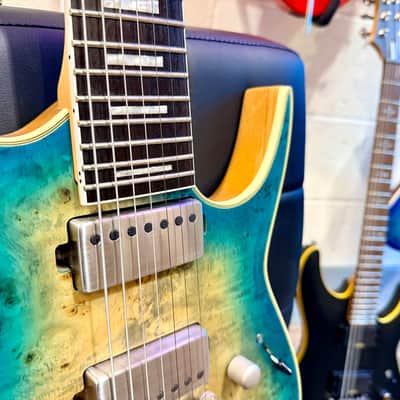 🔥2021🔥 Dean Exile Select 7-String Burl Poplar~ Satin Turquoise Burst~ Rare! image 6
