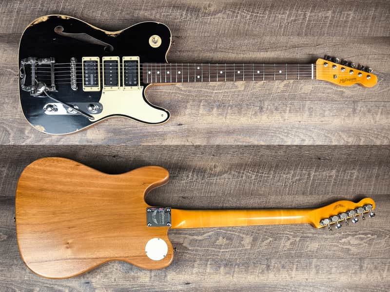 MyDream Partcaster Custom Built - Relic Black Thinline Gibson Scale Lollar Freeway image 1