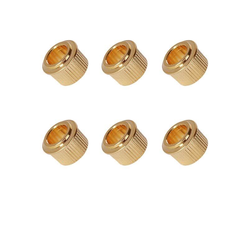 StewMac 3/8" Conversion Tuner Bushing, Round, gold, set of 6 image 1