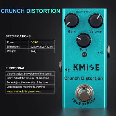 Kmise Crunch Distortion Electric Guitar Effects Pedal Mini Single Type DC 9V True Bypass image 5