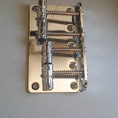 Chrome standard 4 string BASS guitar bridge w/mounting screws image 3
