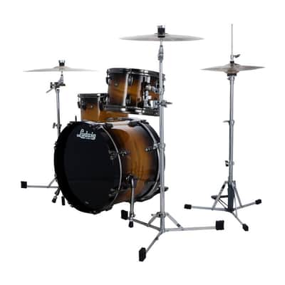 Ludwig Classic Maple Exotic Select 3pc Downbeat Drum Set Black Gold Burst image 2