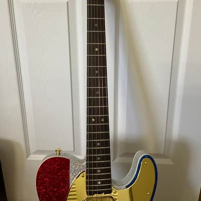 Firefly FFTL Sparkle Tele  Model Electric Guitar Red White Blue image 4