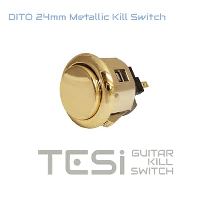 Tesi DITO 24MM Metallic Momentary Arcade Button Guitar Kill Switch Gold