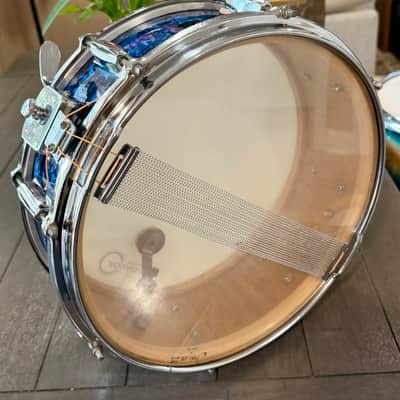 Crown 5x14 snare drum JAPAN 60s - blue marble pearl image 5