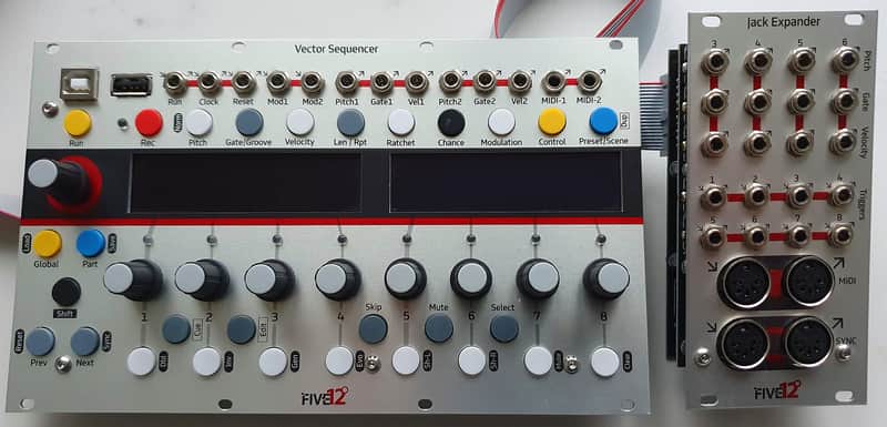 Five12 VECTOR Sequencer MK1 + Jack Expander Eurorack Multi-Channel Numerology-Based Step Sequencer Module BUNDLE image 1