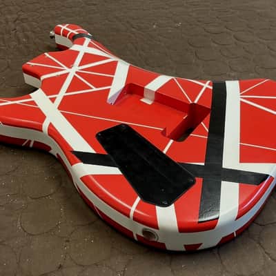 LOCKE CUSTOMS - KRAMER "ORLANDO HARD ROCK CAFE STRIPES"  FLOYD ROSE BODY FRANKENSTRAT EVH 5150 image 10