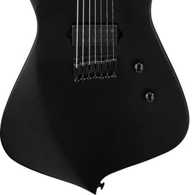 Ibanez ICTB721 Iron Label Iceman 7-String Electric Guitar, Ebony Fingerboard, Black Flat image 1