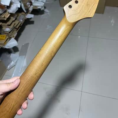 Reverse headstock floyd rose nut stainless steel 24 frets Roasted Maple guitar neck 25.5inch hole 10mm Lock nut Satin Wheel truss rods image 5