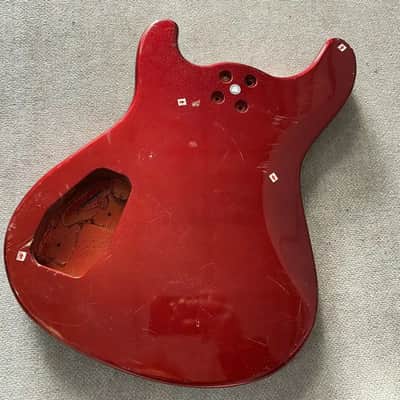 Double Cutaway Metallic Red Finish Guitar HH Body image 4
