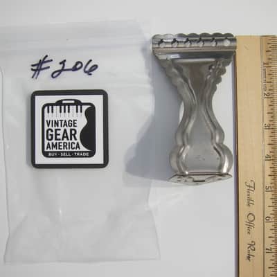 Kay Flat Top Guitar Tailpiece Authentic Vintage Part Circa-1950s-1960s-Chrome image 8