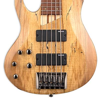 ESP LTD B-205SM LH 5-String Spalted Maple Left-Handed Bass – Natural Satin image 2