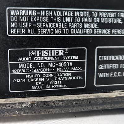 Fisher MC-4050 Audio Component System image 15