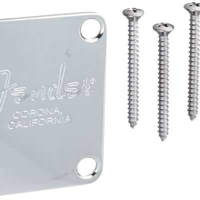 Genuine Fender "Corona California" American Standard Chrome Bass Neck Plate image 1