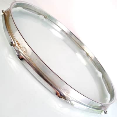 Ludwig 14"1.6mm Snare Drum Batter 10Lug Supraphonic Rim/Hoop Vintage 60s Chrome image 1