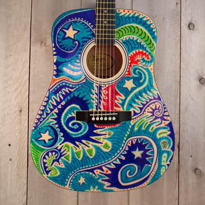 Fender - Squire CUSTOM ART GUITAR Dreadnought Acoustic Guitar image 2