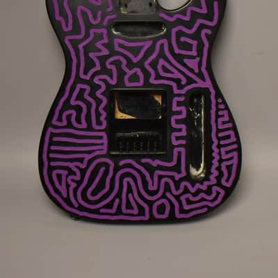 c. 1980s Schecter USA T-Style Body Dallas-Era HS Customized Black/Purple image 1