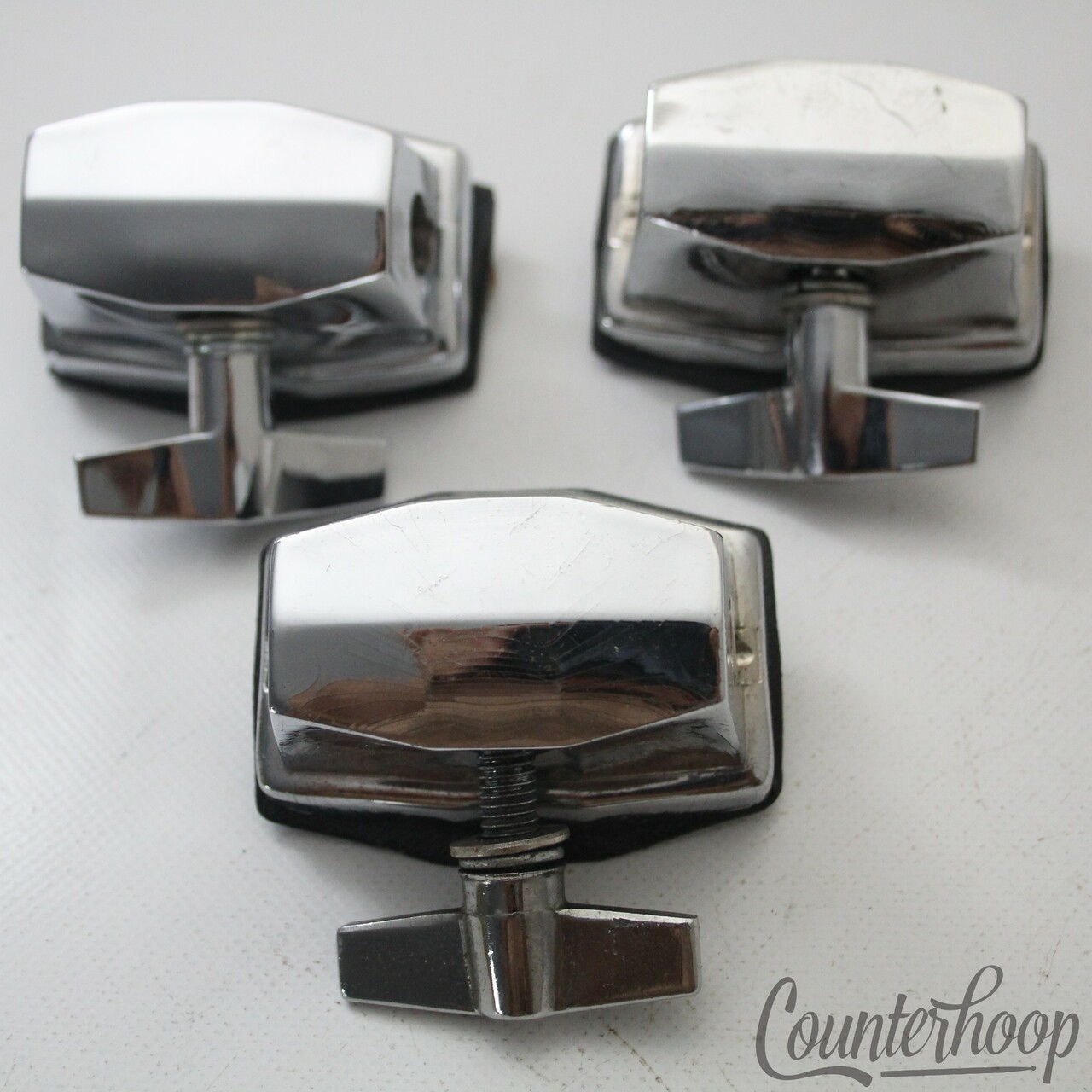 Gibraltar Set of 3x Rack/Floor Tom Drum Leg/L-Arm Mounts Chrome Brackets — main photograph