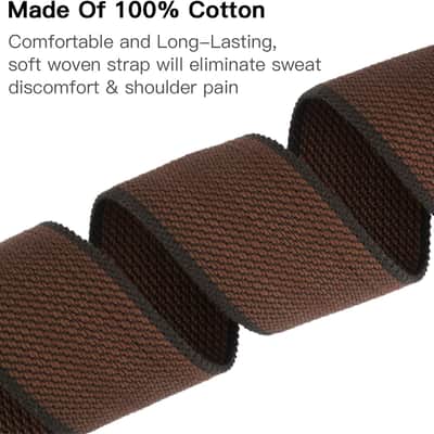 Guitar Strap, Soft Cotton Straps With 3 Pick Holders, Button Headstock Adaptor, 1 Pair Locks and 3 Picks Set For Electric/Acoustic Guitar(Coffee) image 3