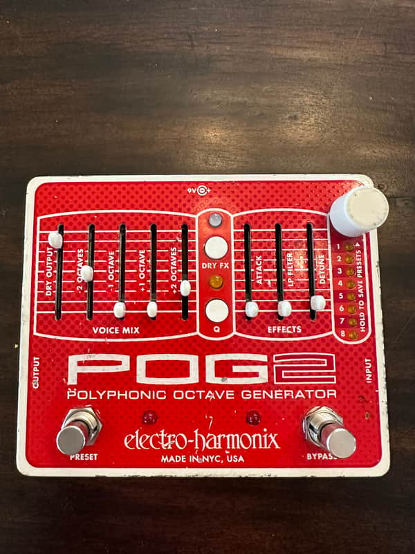 MIDI Modded! Electro-Harmonix POG2 Polyphonic Octave Generator 2009 - Present - Red / White image 1