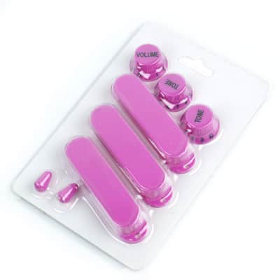 Strat style Guitar dress-up Set 3-Knobs 3-pickup-covers 2-Switch tips ,Purple