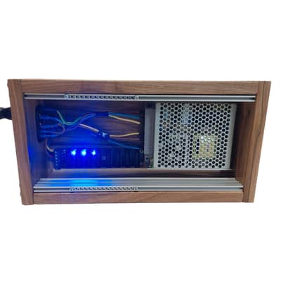 3U / 56hp Eurorack case LUNA • Rails + Threaded strips / Walnut / Powered image 5