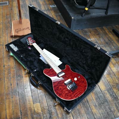 Ernie Ball Music Man 30th Anniversary Axis Electric Guitar Translucent Red Quilt w/Hard Case image 9
