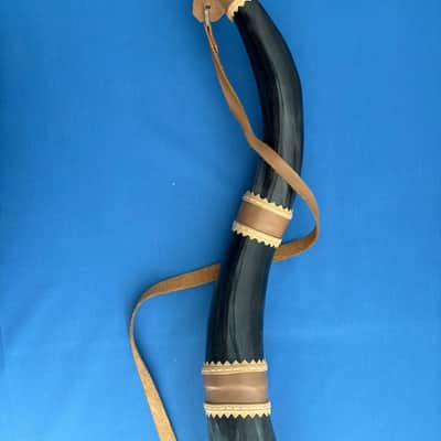 41" Brazilian Berrante Ox Horn Trumpet Handmade in 5 Horns and Leather Streaps image 5