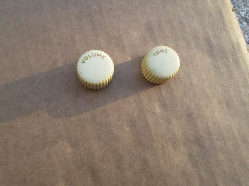 Vintage Harmony Kay Silvertone Cupcake Guitar Knobs Set Volume & Tone image 1