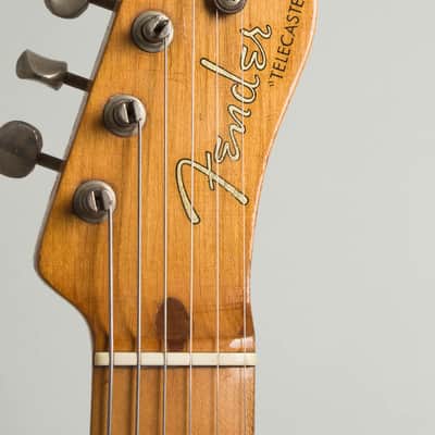 Fender  Telecaster Solid Body Electric Guitar (1955), ser. #10608, original tweed hard shell case. image 13