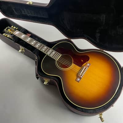 Gibson J-185 Original 2021 Vintage Sunburst Near mint, Flamey, super action BIG sound!! Original tag and Gibson Hardshell! image 10