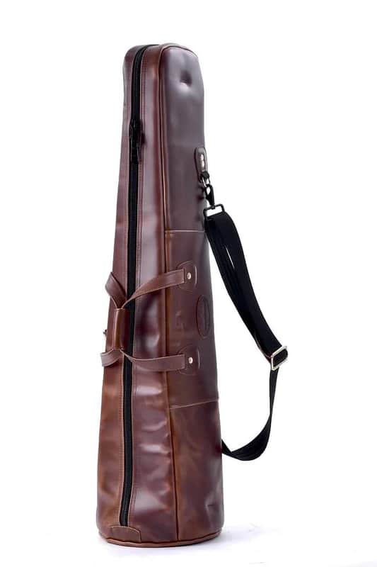 Trombone Gig Bag - Small Straight Tenor 7-8" Bell - Leather - Glenn Cronkhite image 1