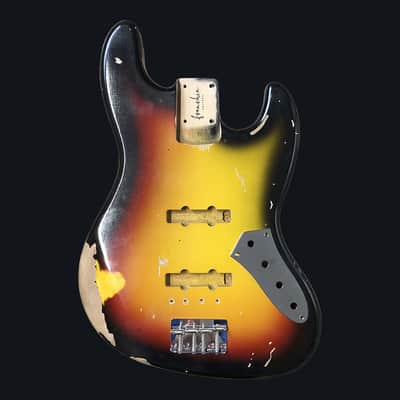 Made to Order - FRANCHIN Uranius bass body JACO PASTORIUS REPLICA Relic Aged Sunburst 100% Nitro Lacquer Alder Jazz-Bass Style Made in Italy image 1