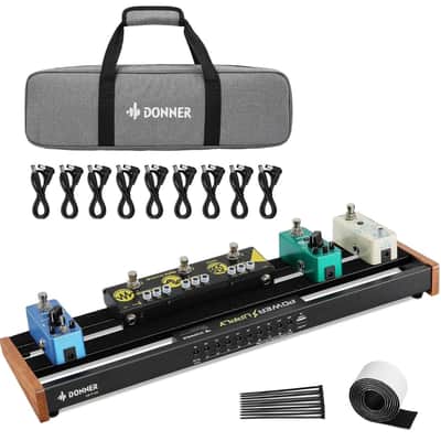 New Donner Effects Pedal Board Built-in Power Supply Aluminium 20*5*2" + Carry Bag