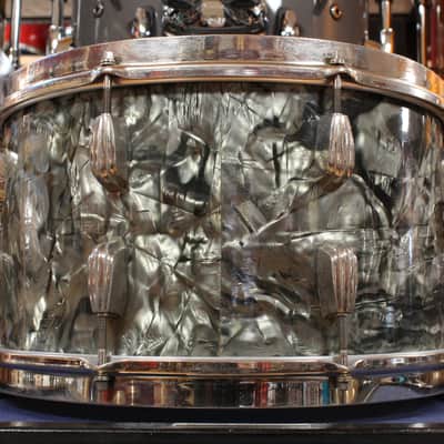 1940s Slingerland 8x14 Radio King Snare Drum in Black Diamond Pearl image 3