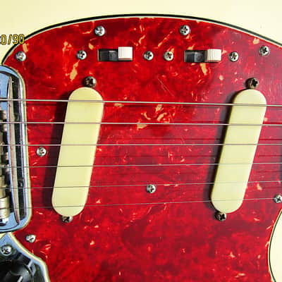 Fender Mustang Guitar, 1964, White, Kluson Tuners, Stackpole Pots, Case image 6
