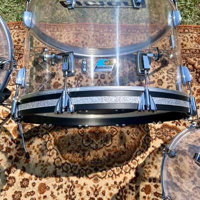 Ludwig Vistalite Clear Pro Beat 14x24/16x16/9x13 Acrylic Kit Drums Shell Pack image 6