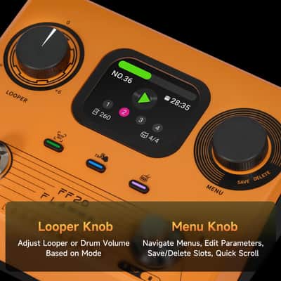 FLAMMA FF20 Stereo Looper Drum Machine with US Power Supply - Orange image 6