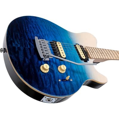 Sterling by Music Man Axis AX3 Quilted Maple Spectrum Blue image 5