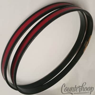 *Premier 2x 22" Polychromatic Red Bass Drum Wood Hoops/Rims Vintage 70s Set UK* image 1