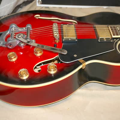 Glen Burton GE775 Chicago Hollow Body Archtop Jazz Guitar with Bigsby image 5