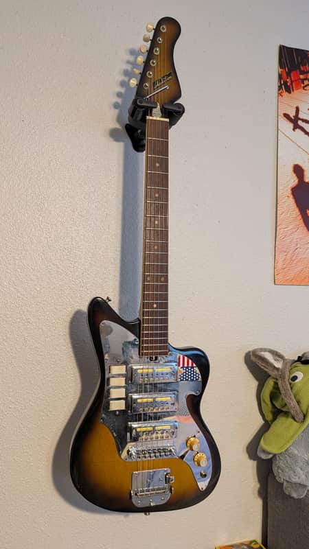 Teisco/Audition 3-Pickup Guitar Vintage 1960s MIJ Sunburst/Mac DeMarco Style - Good
