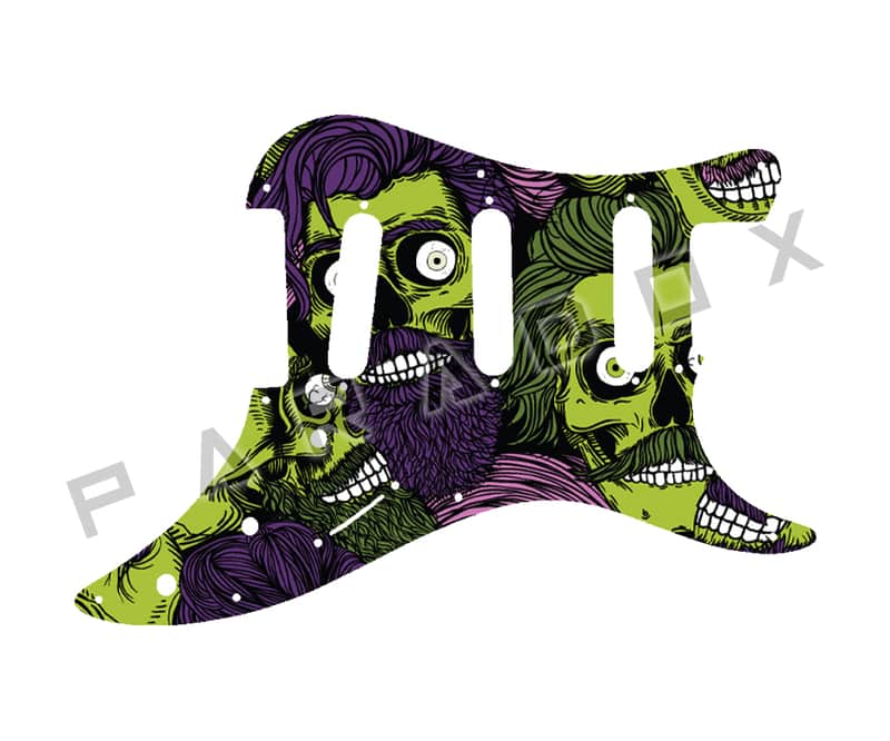 Custom Pickguard For 1986 - 1988 Made in Japan Squier by Fender Bullet S-3T - Zombeard Graphic .090" image 1