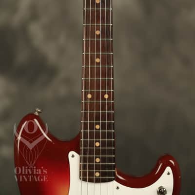 original 1962 Fender Duo-Sonic SLAB BOARD Shaded Sunburst/Maroonburst HANG TAG! image 4