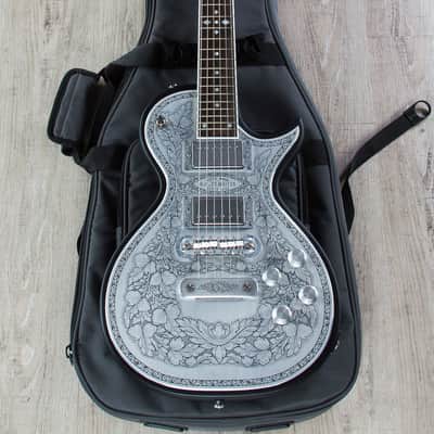 Zemaitis C24MF Casimere Metal Front Electric Guitar, Rosewood Fretboard, Gig Bag - Black image 10