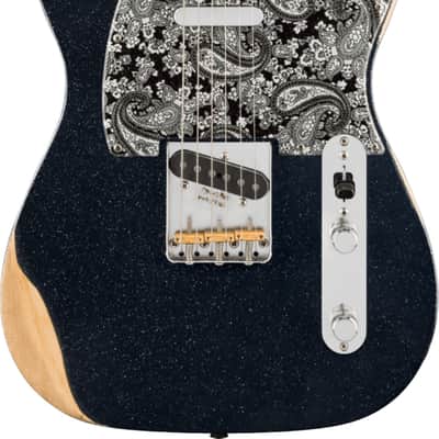 Fender Brad Paisley Signature Road Worn Telecaster Electric Guitar, Maple Fingerboard, Black Sparkle image 1