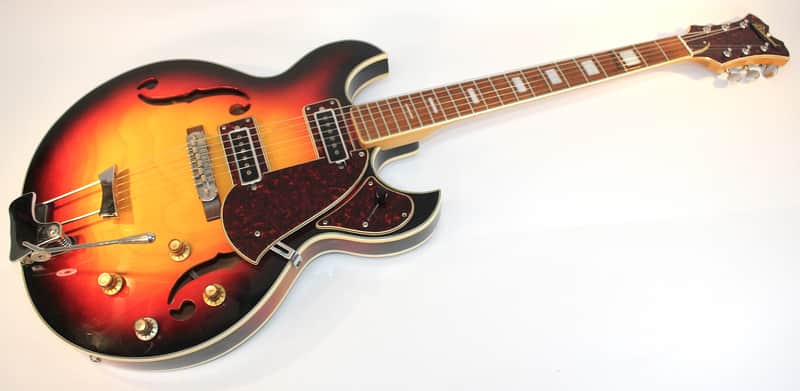 Aria Diamond 1302T Semi-Hollow Archtop •1960's • Sunburst • OHC